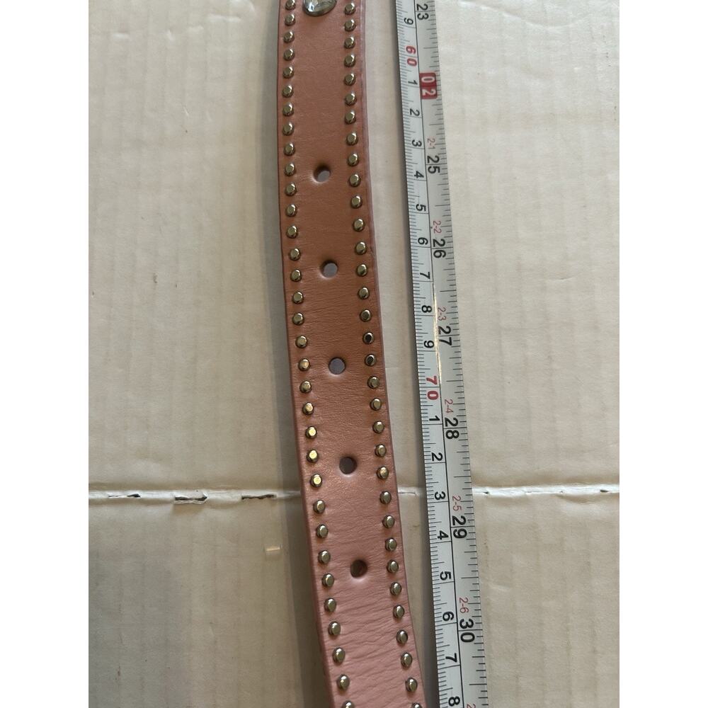 Nocona Cowgirl Pink Silver Studded Western Rodeo Buckle Leather Belt Size 26 EUC - Picture 10 of 10